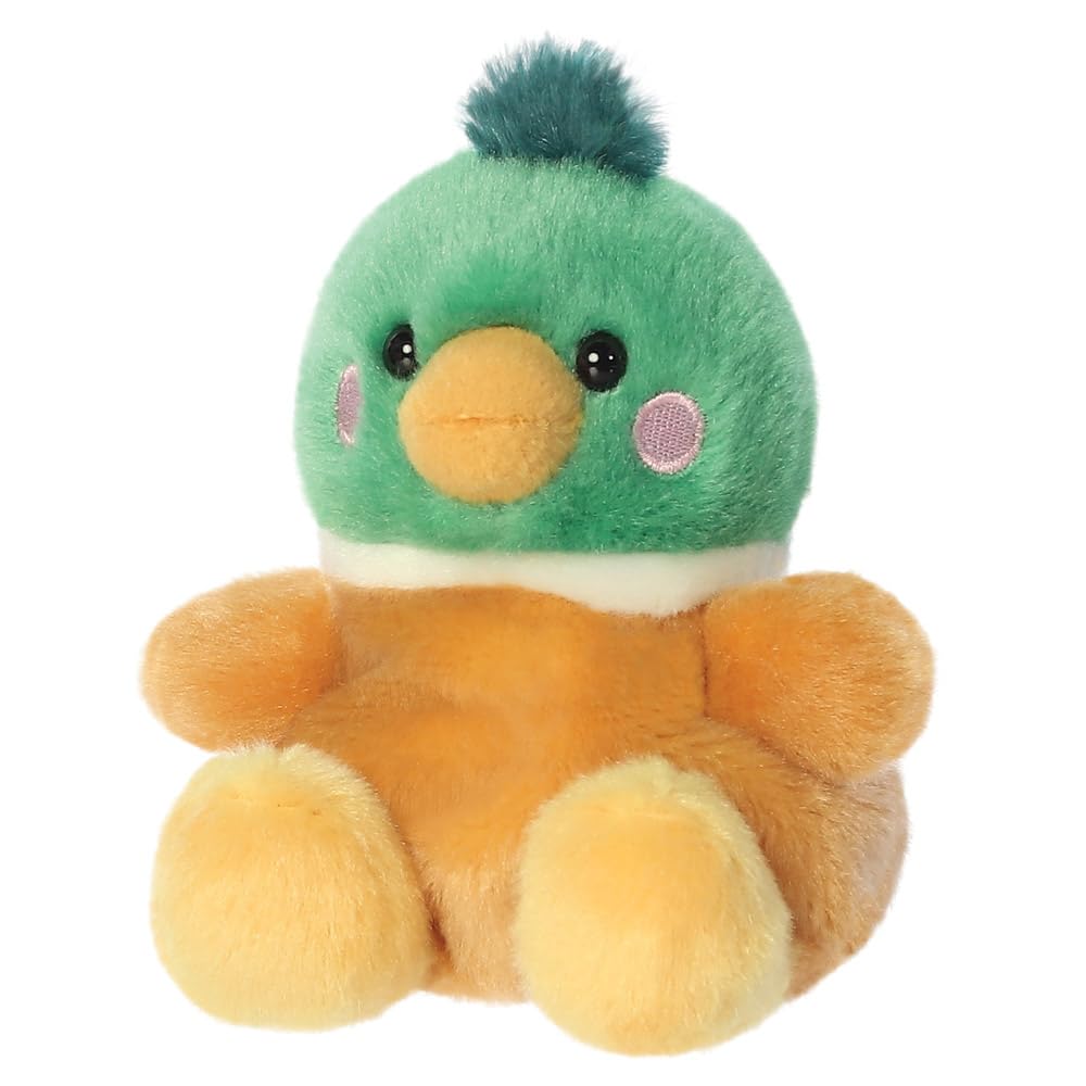 Palm Pals Puddles Mallard Duck Soft Toy - 13cm Bean-Filled Plush, Ages 0+
