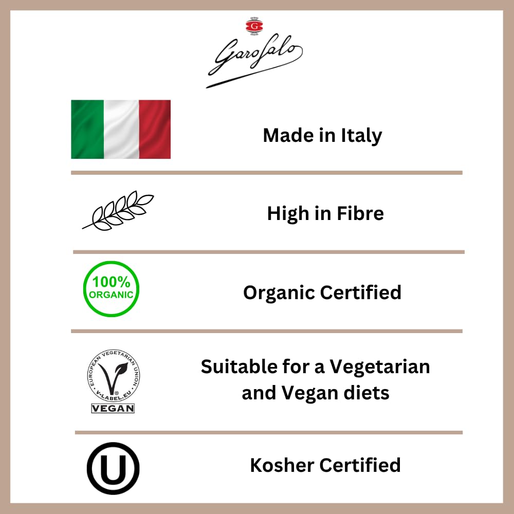 Garofalo Organic Wholewheat Linguine Italian Pasta, 500g