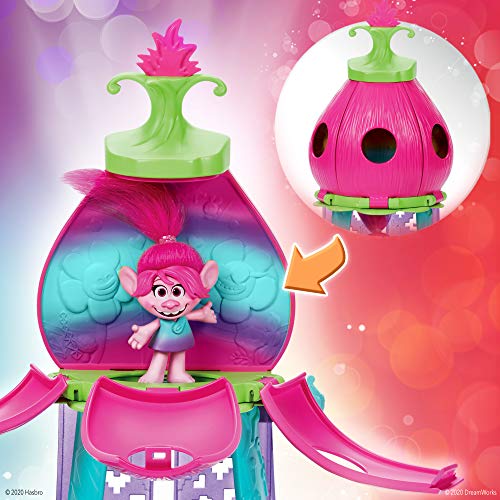 Trolls World Tour Blooming Pod Stage Musical Toy - Interactive Playset with Poppy Figure for Kids 4+ 5