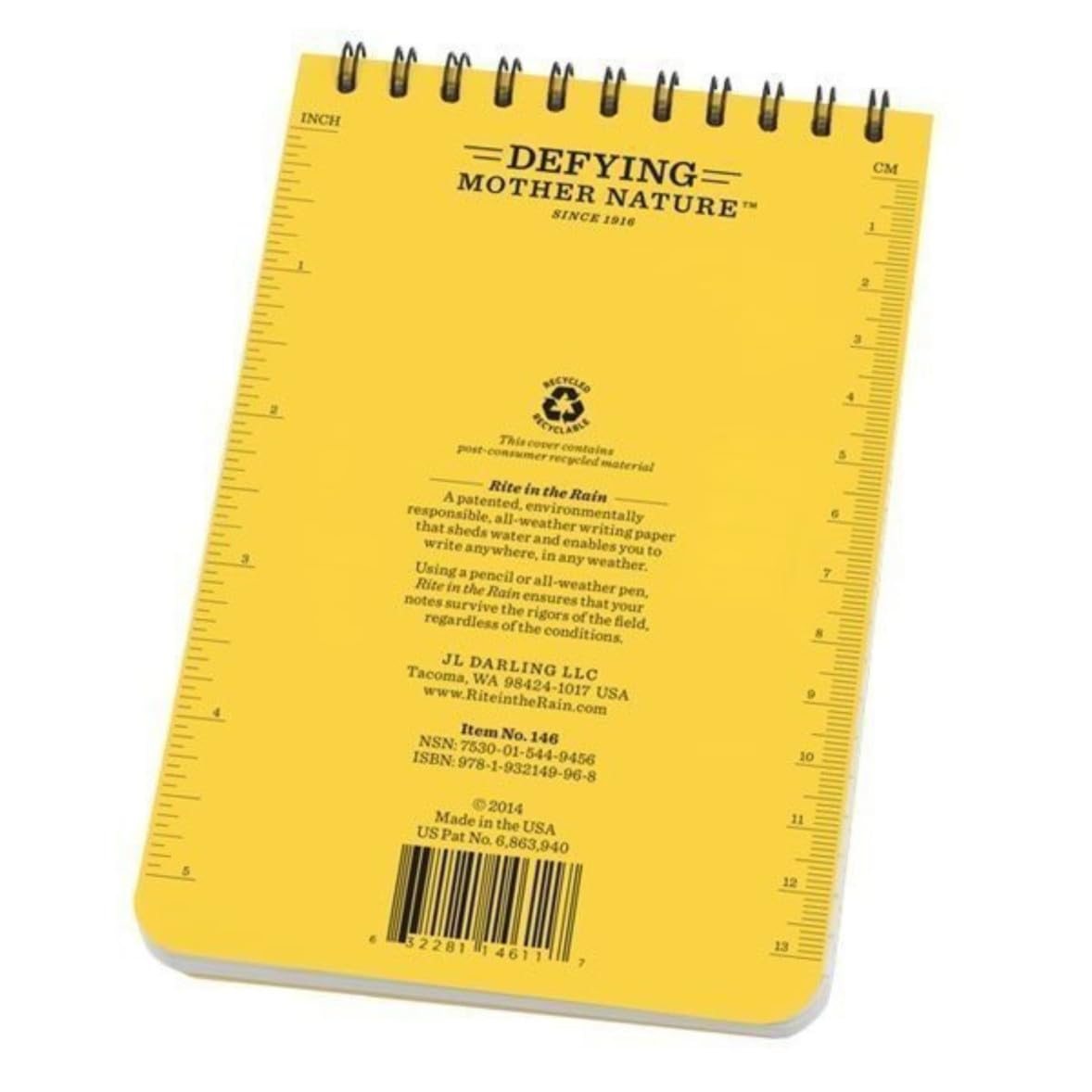Rite in the Rain Waterproof Pocket Notebook - Top Spiral Bound, 4 x 6 Inch, Universal Lined 2
