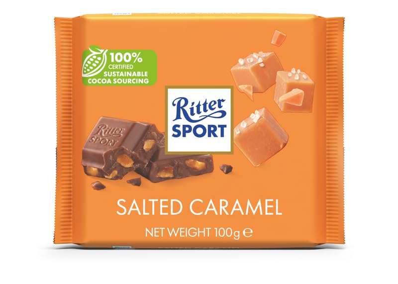 Ritter Sport Salted Caramel Milk Chocolate Bar, 100g