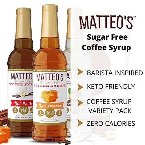 Matteo's Sugar Free Coffee Flavoring Syrup, Hazelnut, 0 Calorie, Keto Friendly, 25.4 Oz 11