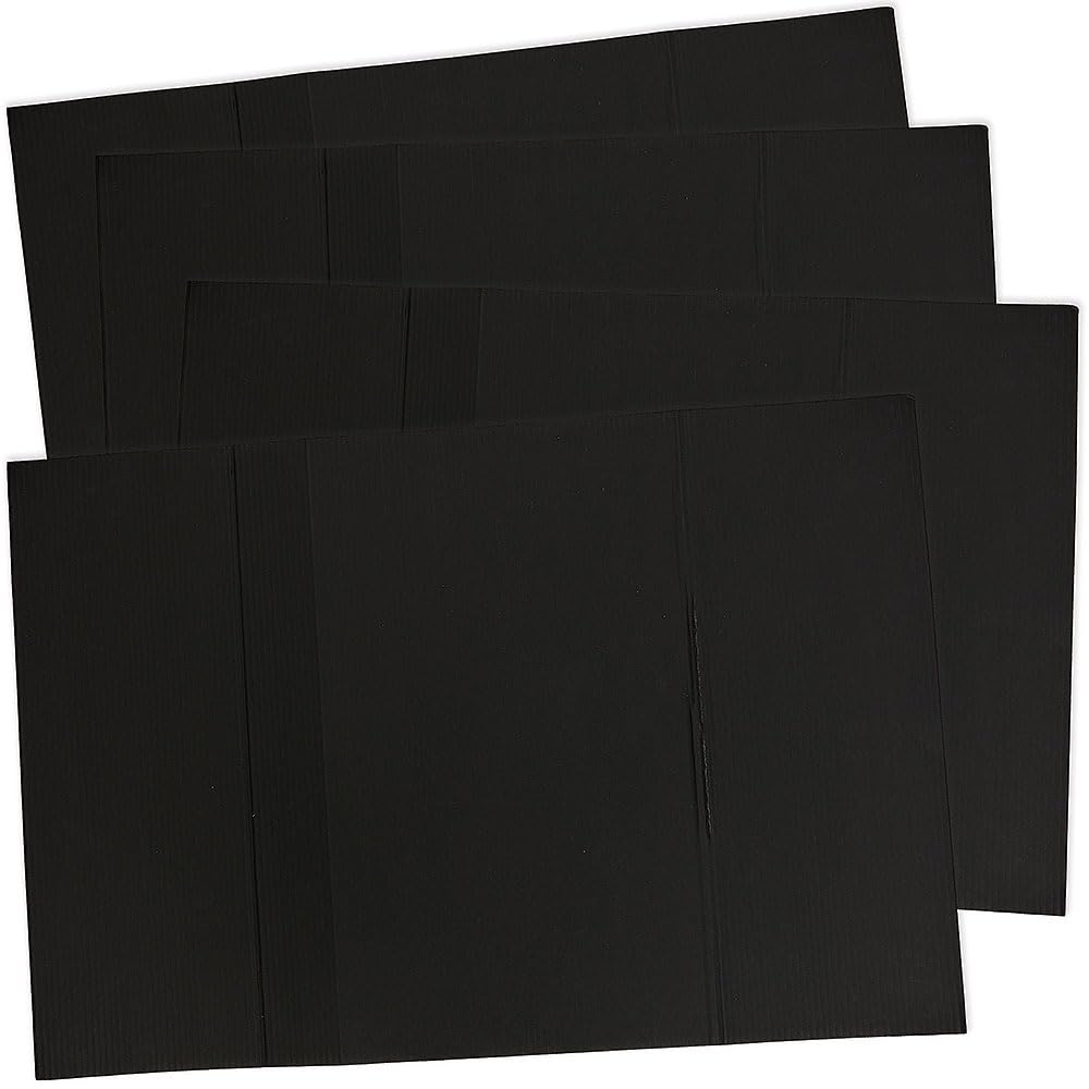 Baker Ross Small Black Presentation Boards - Tri-Fold, Reusable Display | Pack of 4 | 61cm x 41cm