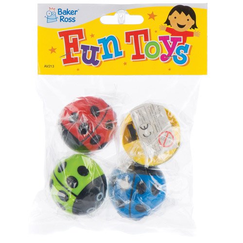 Baker Ross Ladybird Pull-Back Racers - 4 Pack with Assorted Colors, Age 3+