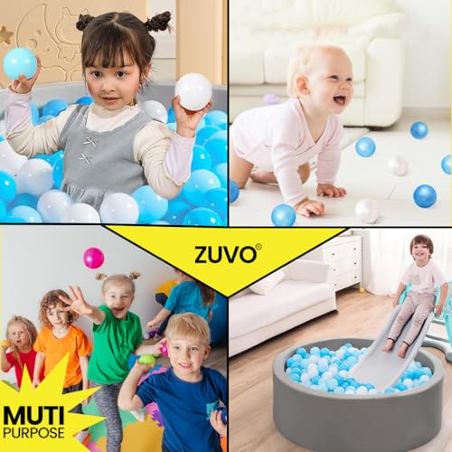 Zuvo Blue 5.5cm Crush-Proof Ball Pit Balls (100 Pack) for Kids Play 6