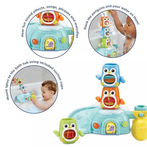 VTech Stack and Slide Penguin Pals - Interactive Bath Toy for Toddlers 12 Months+ 5