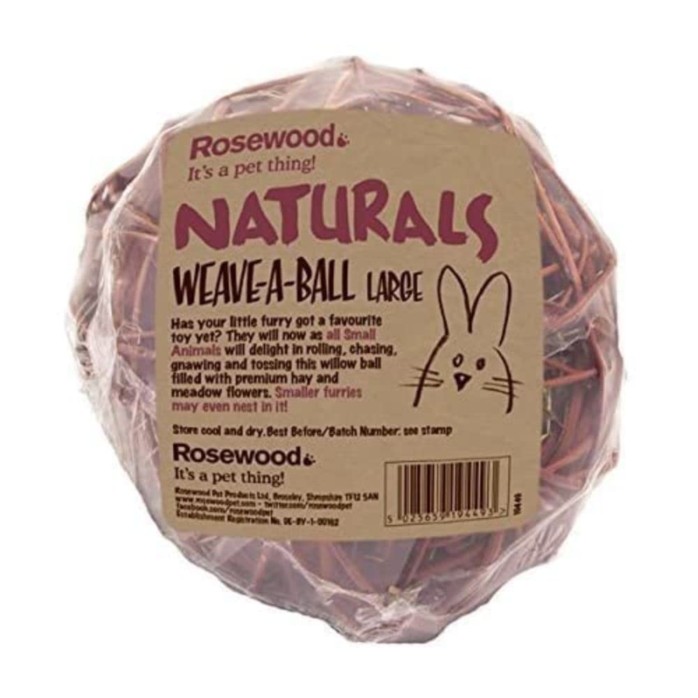 Rosewood Naturals Edible Weave-a-Ball Small Animal Toy & Treat | Size L (Pack of 1)