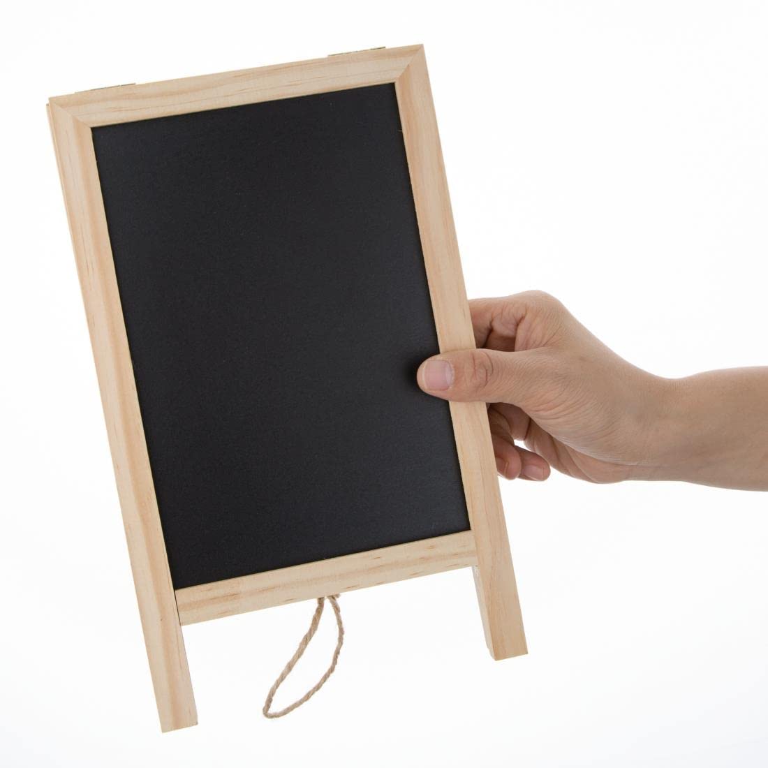 Olympia Mini Folding Menu Board - Self-Standing Wood Display | 250x150mm | Includes Chalk & Marker 4