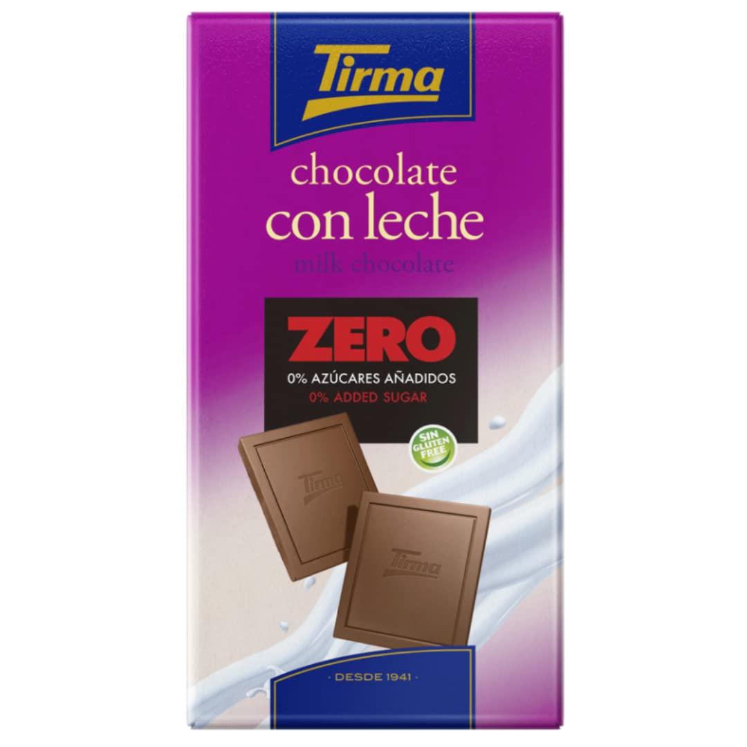 Tirma - Zero No Added Sugars Milk Chocolate Bar | Gluten Free | Made in Spain
