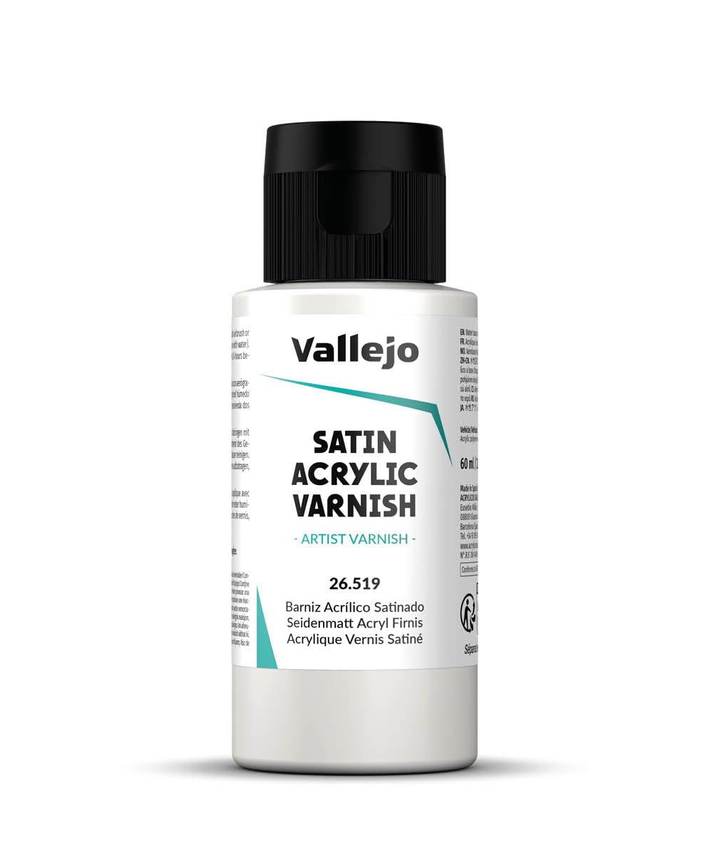 Vallejo Model Color Satin Liquid Varnish - Waterbased Acrylic | 60 ml | Non-Toxic