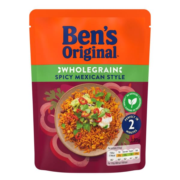 Ben's Original Wholegrain Brown Spicy Mexican Microwave Rice, 6 x 220g Pouches 8