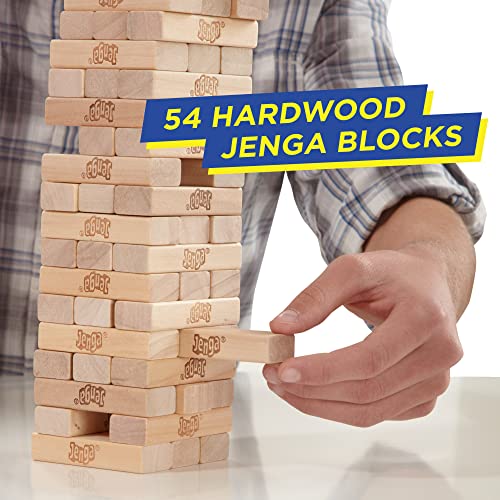 Hasbro Gaming Jenga Classic Stacking Game, Outdoor Family Fun for Kids Ages 6+, 54 Wooden Blocks with Stacking Sleeve 8