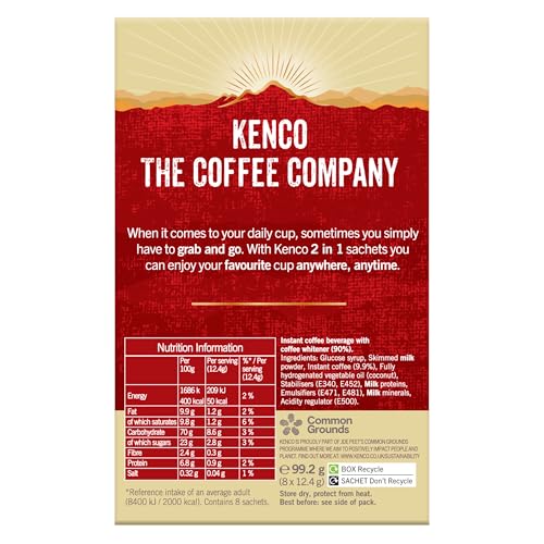 Kenco 2 in 1 Smooth White Instant Coffee Sachets (Pack of 12, 96 Sachets Total) 4