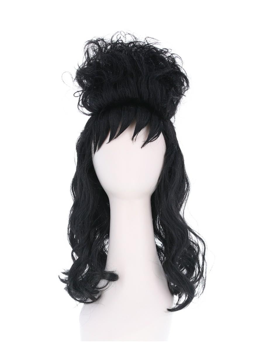 Smiffys Beetlejuice Lydia Mid-Length Black Wig with Fringe 3