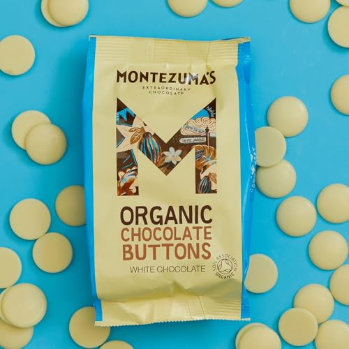 Montezuma Organic White Chocolate Buttons, Gluten-Free, 120g Bag