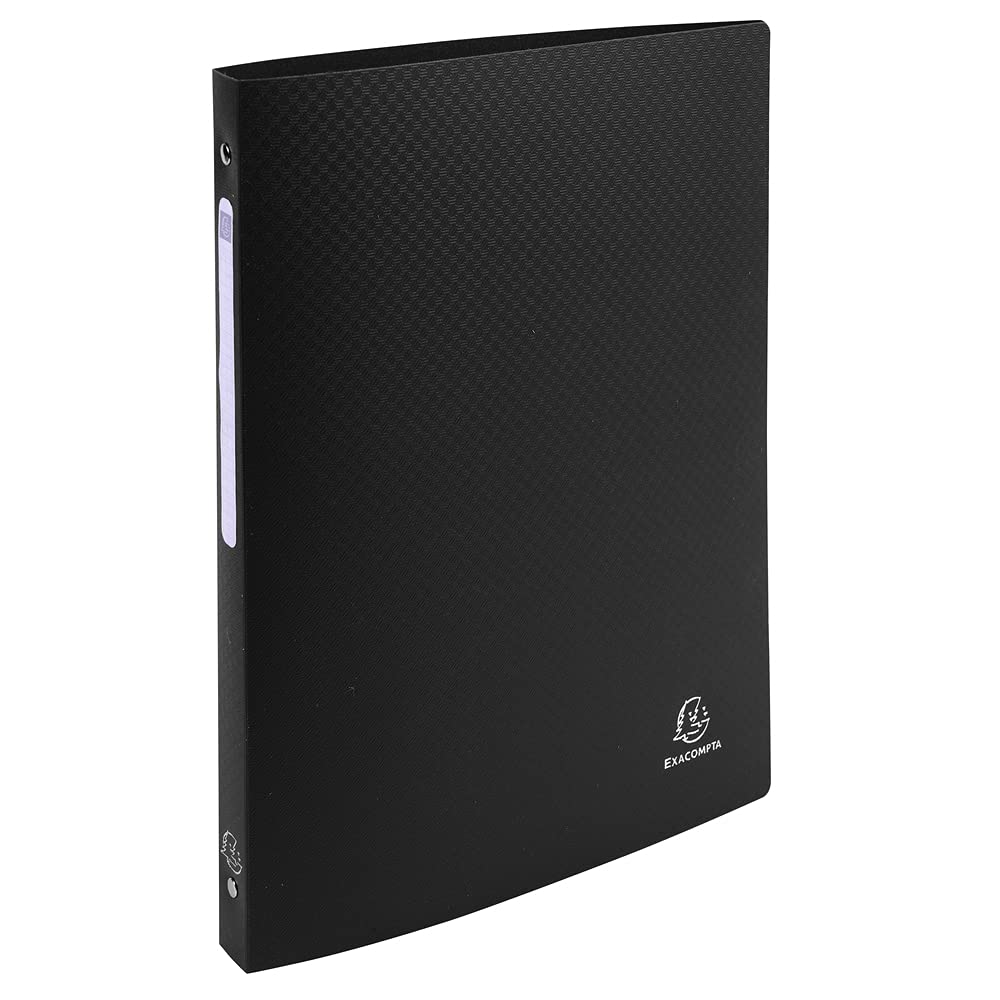 Exacompta O-Ring Binder - Flexible PP Cover | A4 | 4 Round Rings 15mm | Black