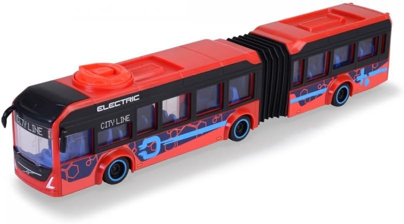 Dickie Volvo 7900 E City Bus Toy Vehicle - 40cm Red Play Bus for Kids