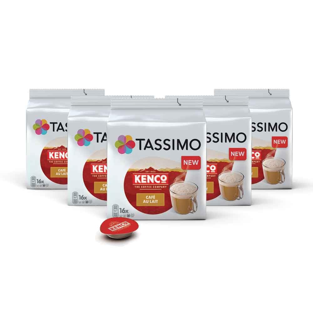 Tassimo Kenco Café au Lait Coffee Pods - 80 Count (5 x 16 Pod Packs)