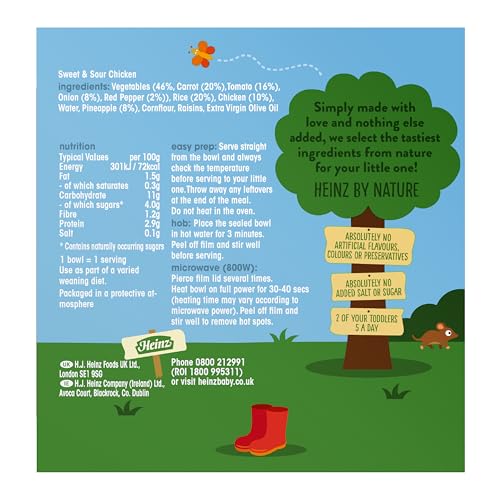 Heinz Baby Food Sweet and Sour Chicken Rice Tray 5x200g 5