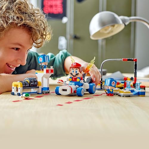 LEGO Super Mario: Mario Kart – Toad's Garage Set - Buildable B Dasher Kart & Mechanic Playset for Kids 8+ 9