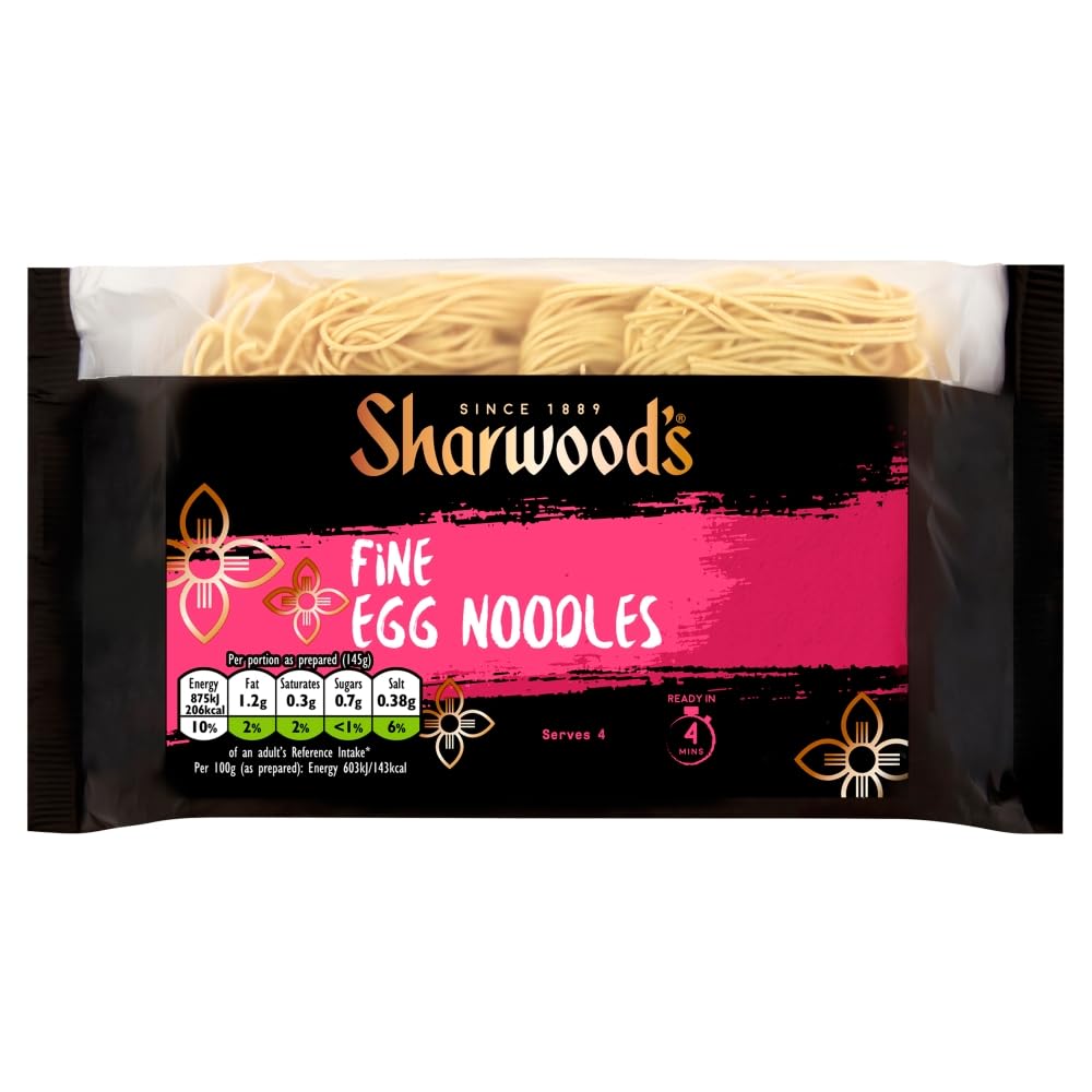Sharwood's Fine Egg Noodles - Authentic Chinese Style Quick-Cook Noodles