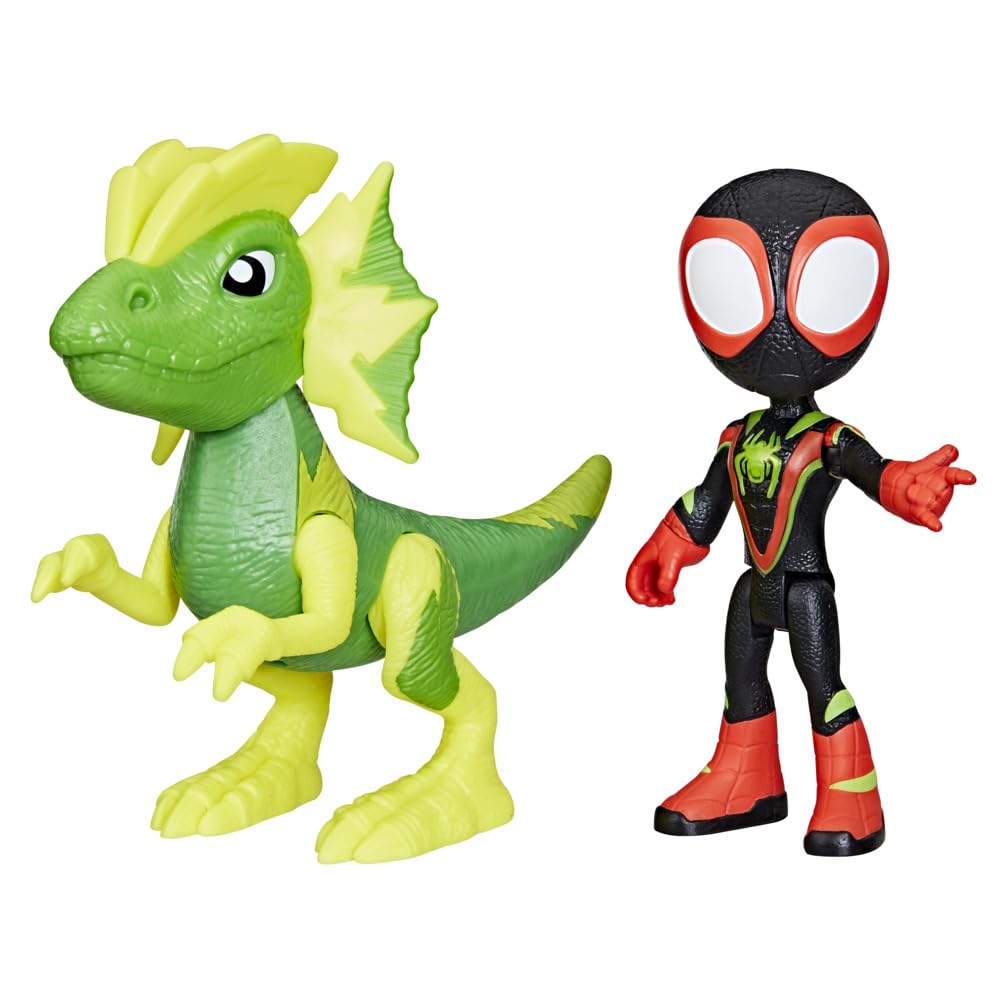 Marvel Spidey and His Amazing Friends Miles Morales & Electrosaurus Dino-Webs Action Figure Set - Ages 3+