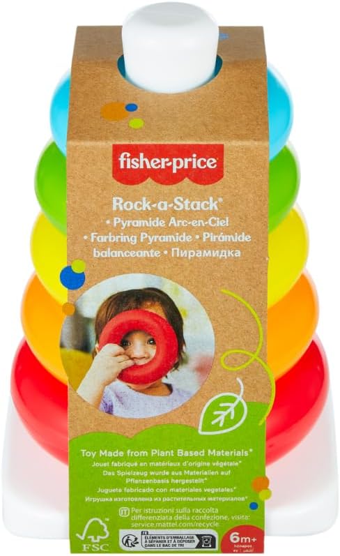Fisher-Price Rock-a-Stack Babyspielzeug – Klassisches Ringstapelspielzeug für Kinder ab 6 Monaten 5