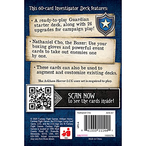 Fantasy Flight Games Arkham Horror The Card Game Nathaniel Cho Investigator Starter Deck 6