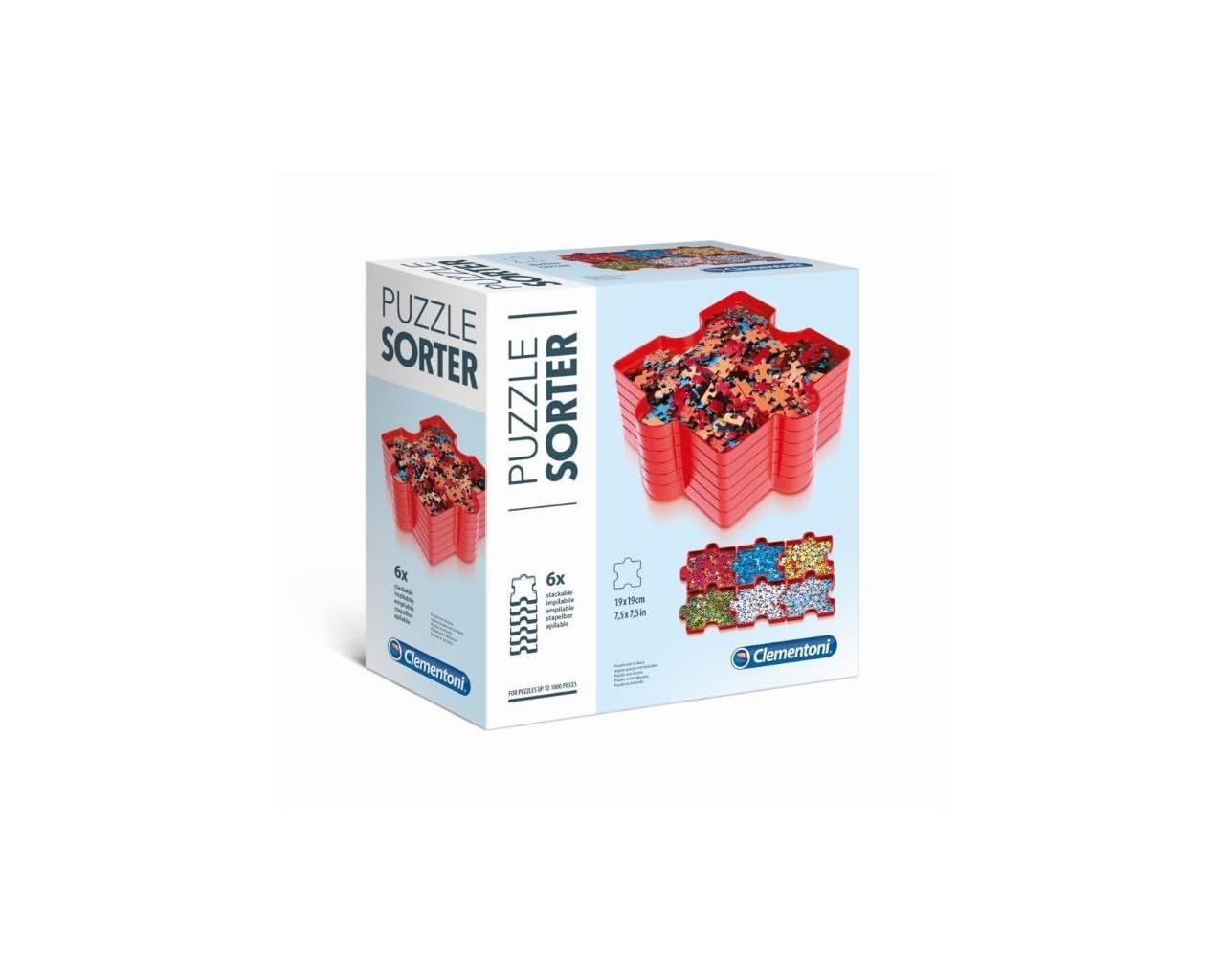 Clementoni- Puzzle Sorter: 6 Trays for Easy Jigsaw Puzzle Sorting Up to 1000 Pieces (10+ Months)