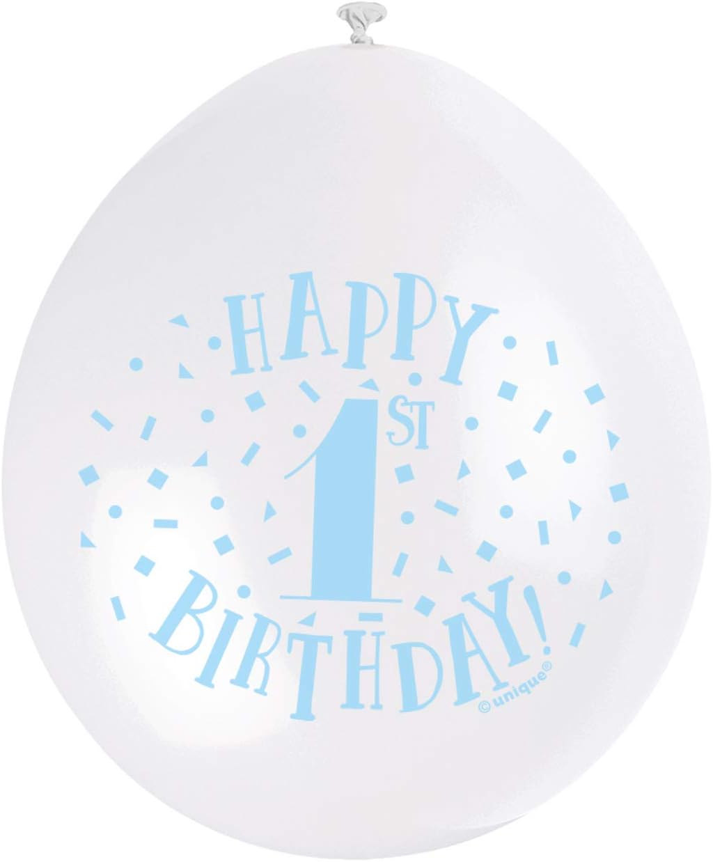 Happy 1st Birthday Blue Latex Balloons (22cm) Pack of 10 - Festive Party Decor