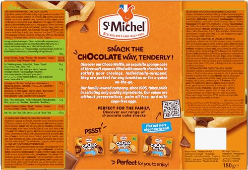 St Michel Choco Waffle - Sponge Cake with Chocolate Coating - 6 Portions