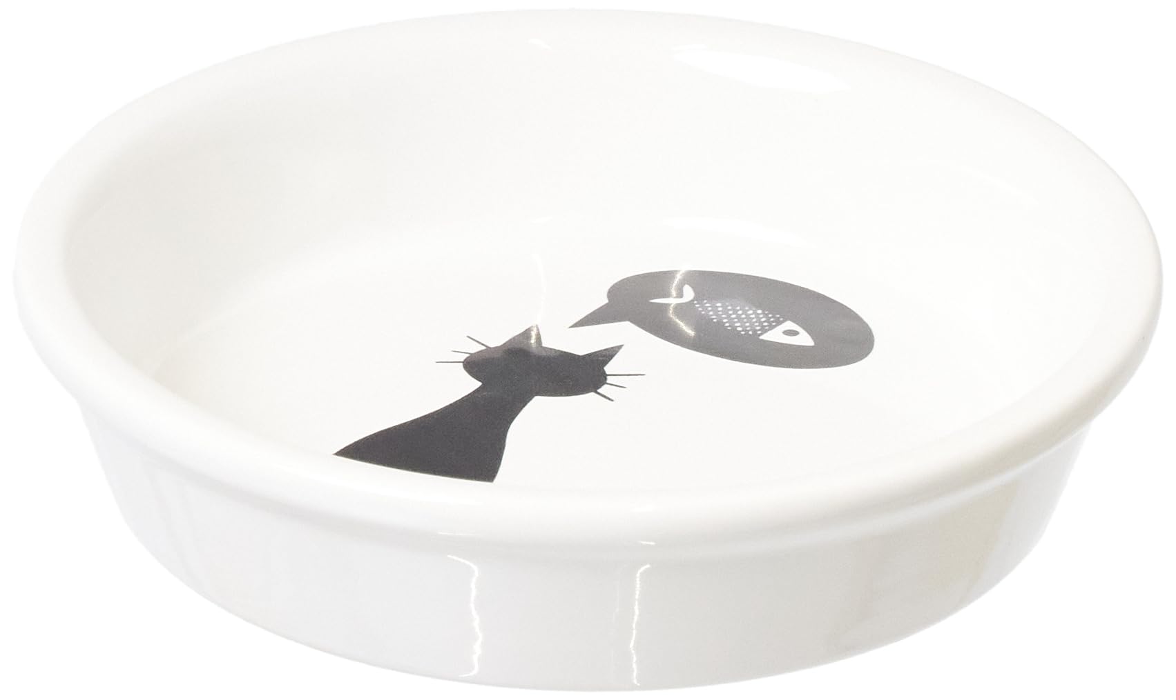 TRIXIE Ceramic Cat Bowl - 0.25 Litre Capacity | White | Portable