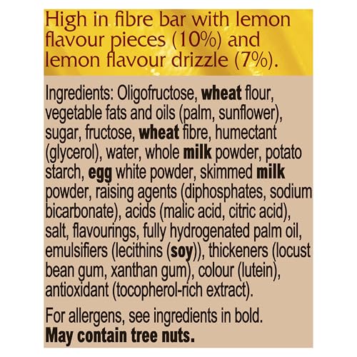 Fiber One 90 Calorie Lemon Drizzle Squares, High Fibre Snack Bar with Lemon Flavour Pieces & Drizzle, 24g (Pack of 7) 5