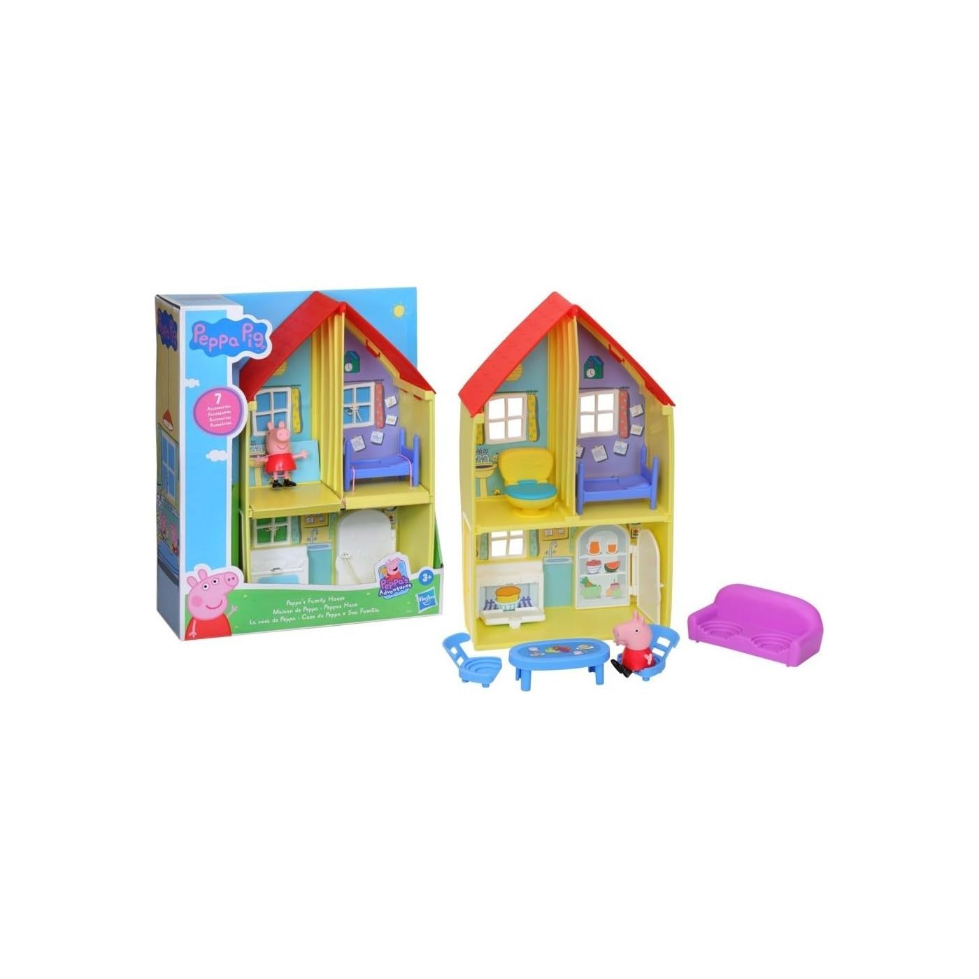 Peppa Pig Peppa's Family House Playset - 3-Room Interactive Playset with Figure & 6 Accessories for Ages 3+ 3