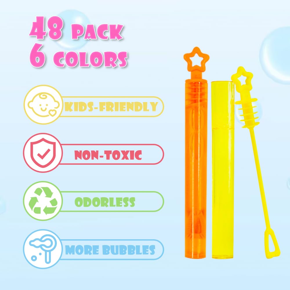 RAM Bubbles for Kids - 40 Star-Shaped Bubble Wands with 5ml Solution, Ages 3+ 5