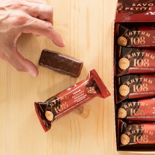Rhythm 108 Swiss Vegan Hazelnut Praline Bar with Dark Chocolate 15 x 33g 8