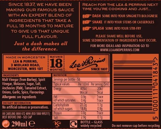 Lea &amp; Perrins Worcestershire-Sauce 290 ml 5
