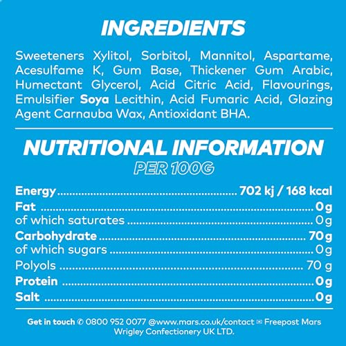 Zuckerfreier Kaugummi mit Extra-Blaubeergeschmack – 30 Packungen (je 10 Stück) 10