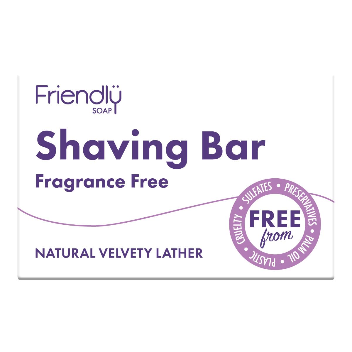 Friendly Soap Fragrance-Free Shaving Bar - Natural, Vegan, Plastic-Free, 95g