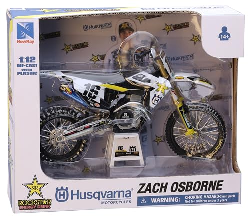 NewRay 1:12 Scale Husqvarna FC 450 2020 Motocross Motorcycle - Zach Osborne No. 16 Replica
