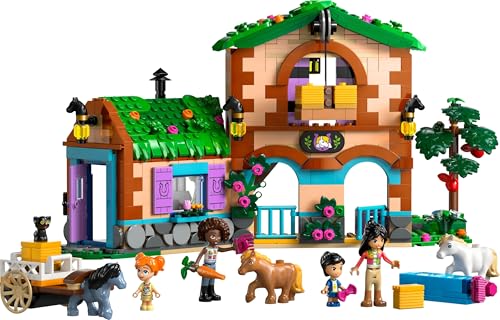 LEGO Friends Pony Ranch & Stable Toy - Building Set with 4 Mini Dolls, 3 Ponies, Cat Figure & Cart for Kids 7+ 10