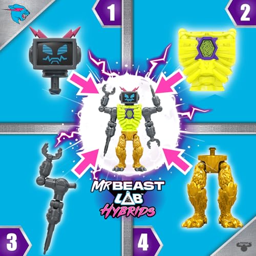 MrBeast Lab Hybrids Multi Pack - Mix & Match Fusion Action Figures for Kids 5+ 7