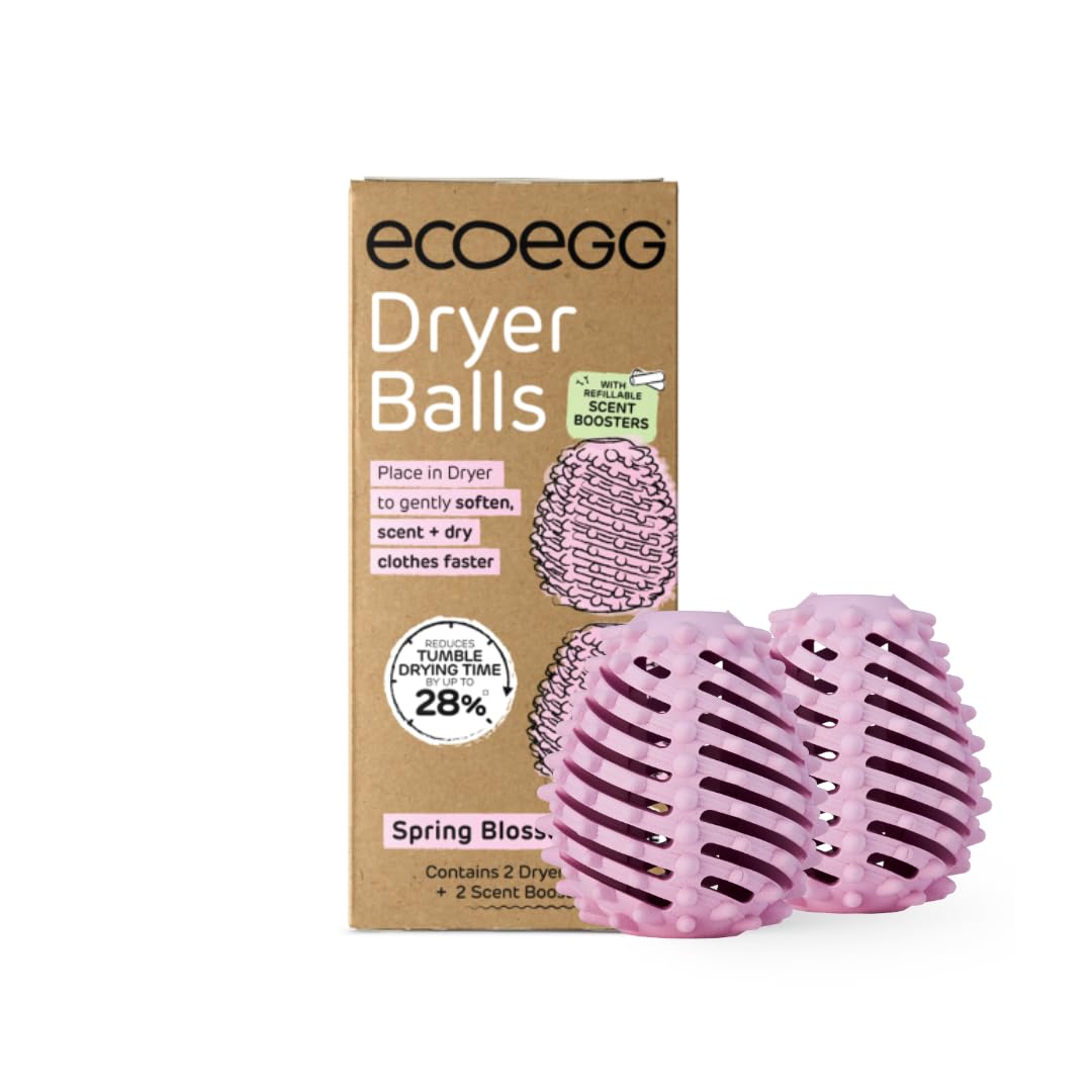 Ecoegg Dryer Balls - Reduces Drying Time by up to 28% | Softens Clothes Naturally | Spring Blossom Scent | 2 Count