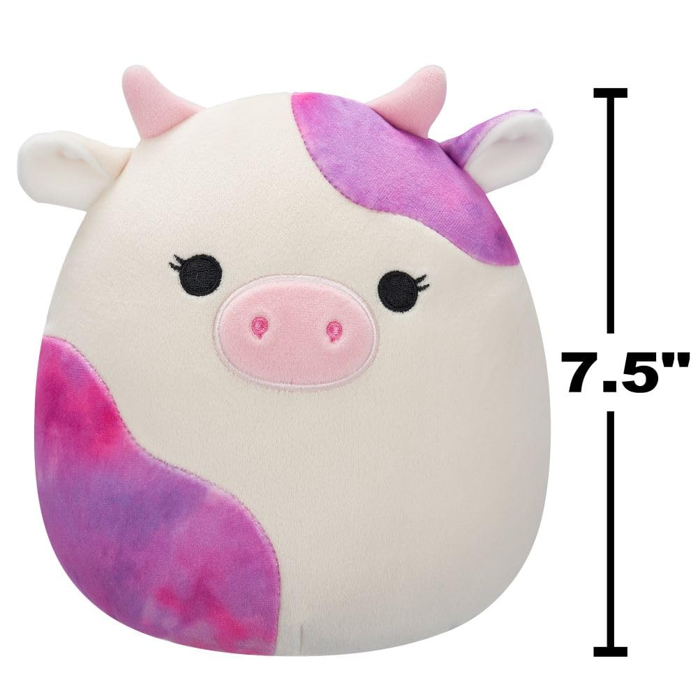 Squishmallows Original 7.5-Inch Kalina the White Cow with Pink Tie-Dye Spot 5