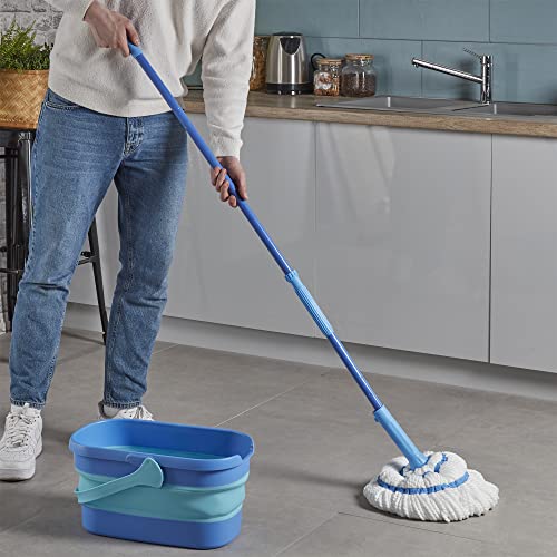 Spontex Ultra Compact Twist Mop and Bucket Set - Microfibre Mop with Built-In Wringing System 8