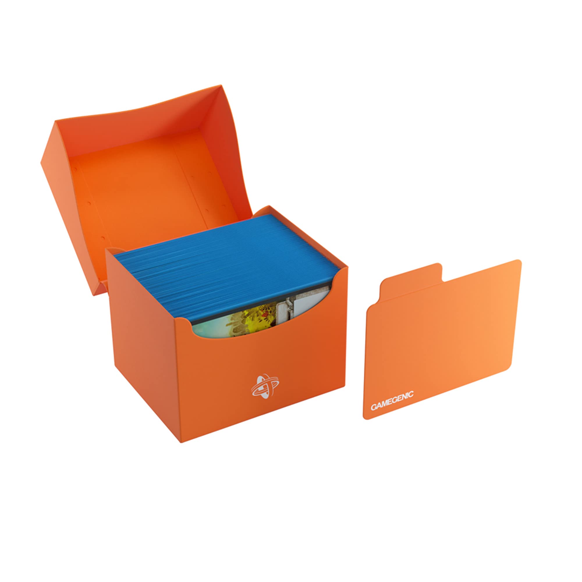 Galápagos Jogos Gamegenic Side Holder 100+ XL - Orange | Holds 100 Double-Sleeved Cards | Portable 4