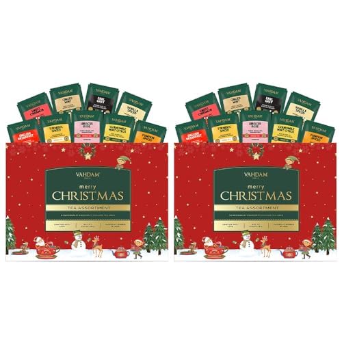 VAHDAM Merry Christmas Tea Gift Set - Limited Edition 9 Assorted Tea Bags