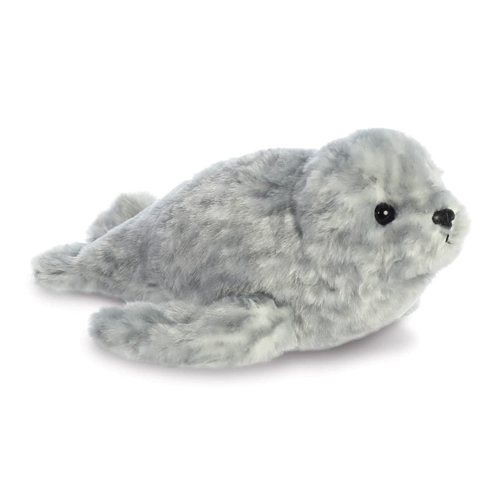 Aurora Mini Flopsies Harbour Seal - 8 Inch | Soft Toy | Grey 1