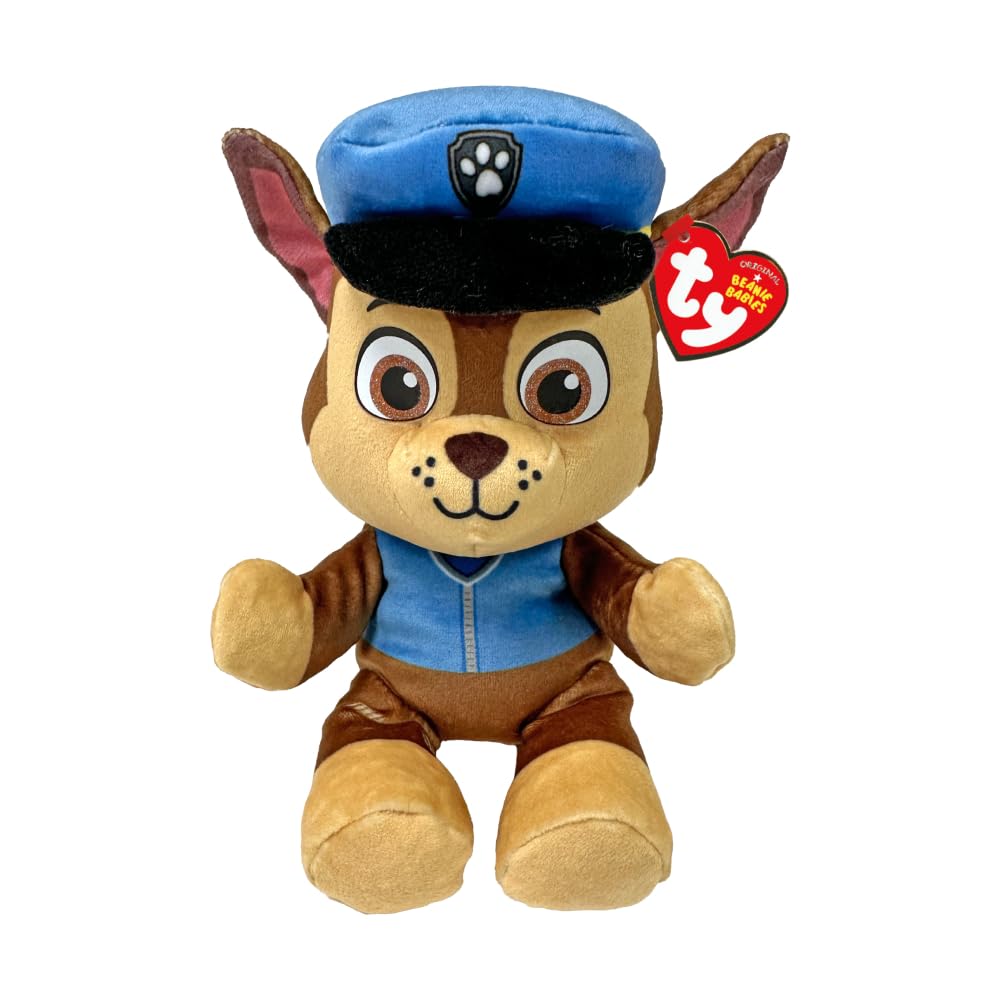 TY Chase Paw Patrol Stuffed Toy - 18cm Sitting Height, Soft Plush, Collectible