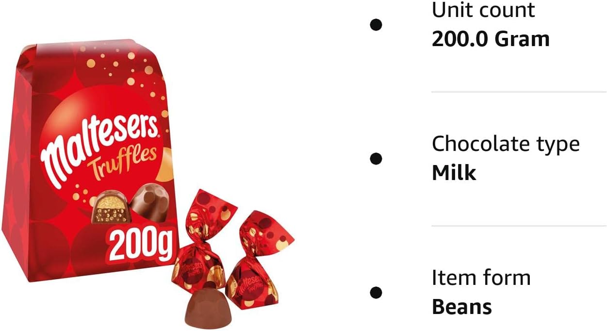 Maltesers Truffles Milk Chocolate Gift Box of Chocolates 200g